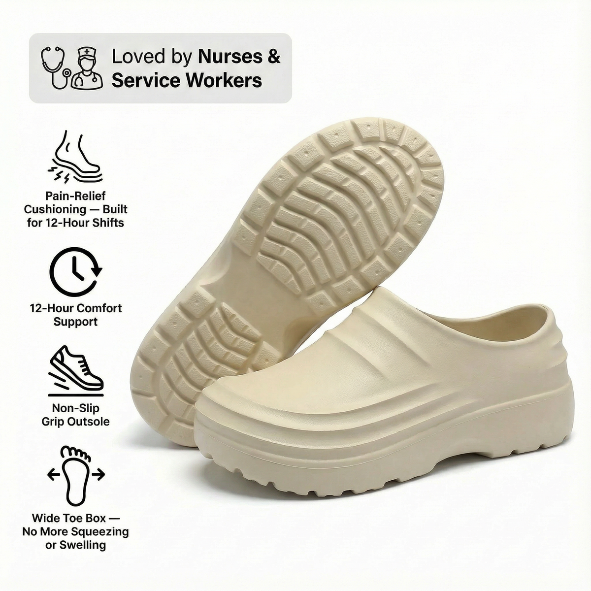 Tamara | Unisex Wide Fit Grooved Clog