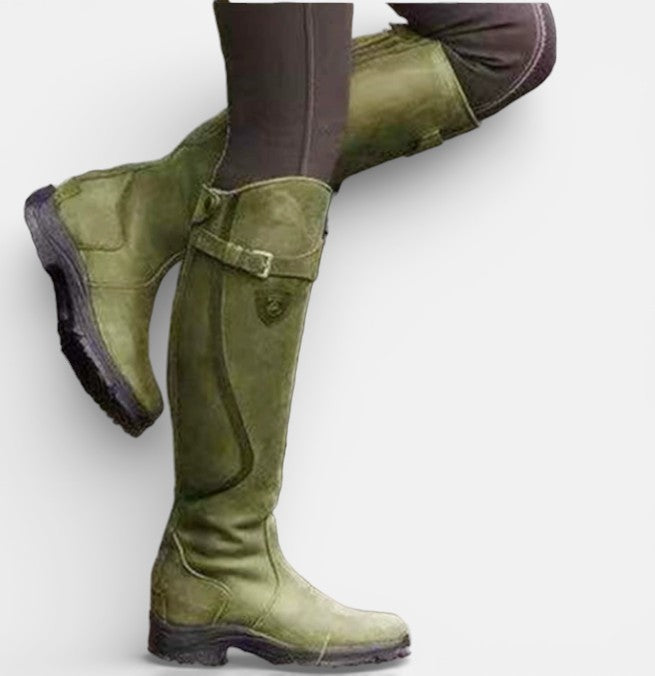 Inez | Women's Buckle Strap Grooved Boot
