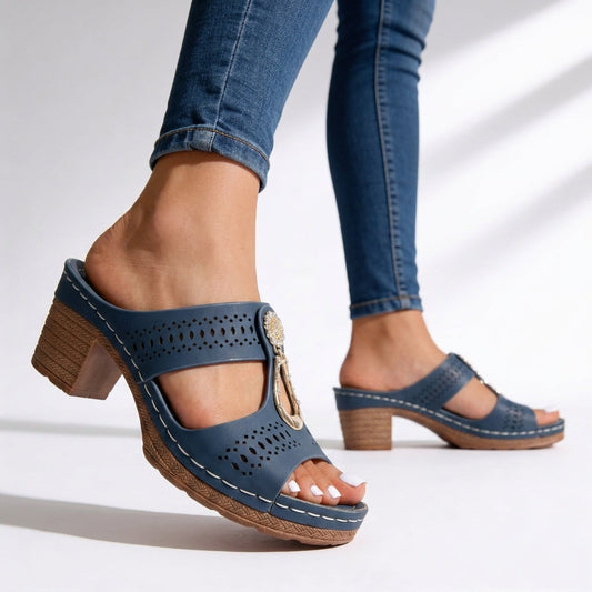 Milena | Women's Perforated Set Stones Sneaker