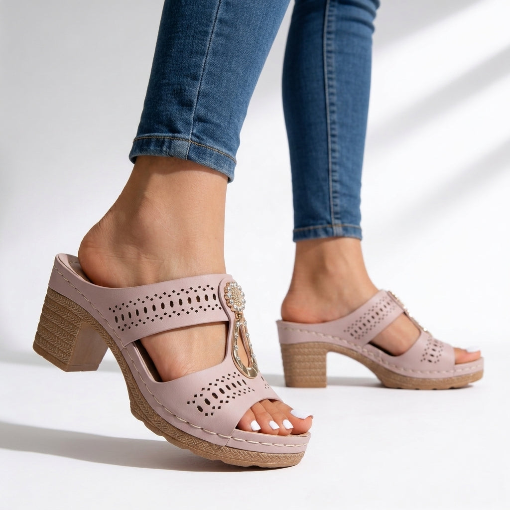 Milena | Women's Perforated Set Stones Sneaker