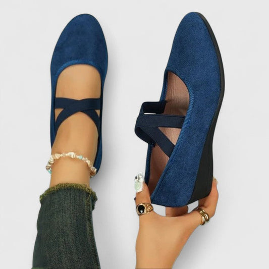 Victoria | Women's Instep Strap Crossed Straps Flat Shoe