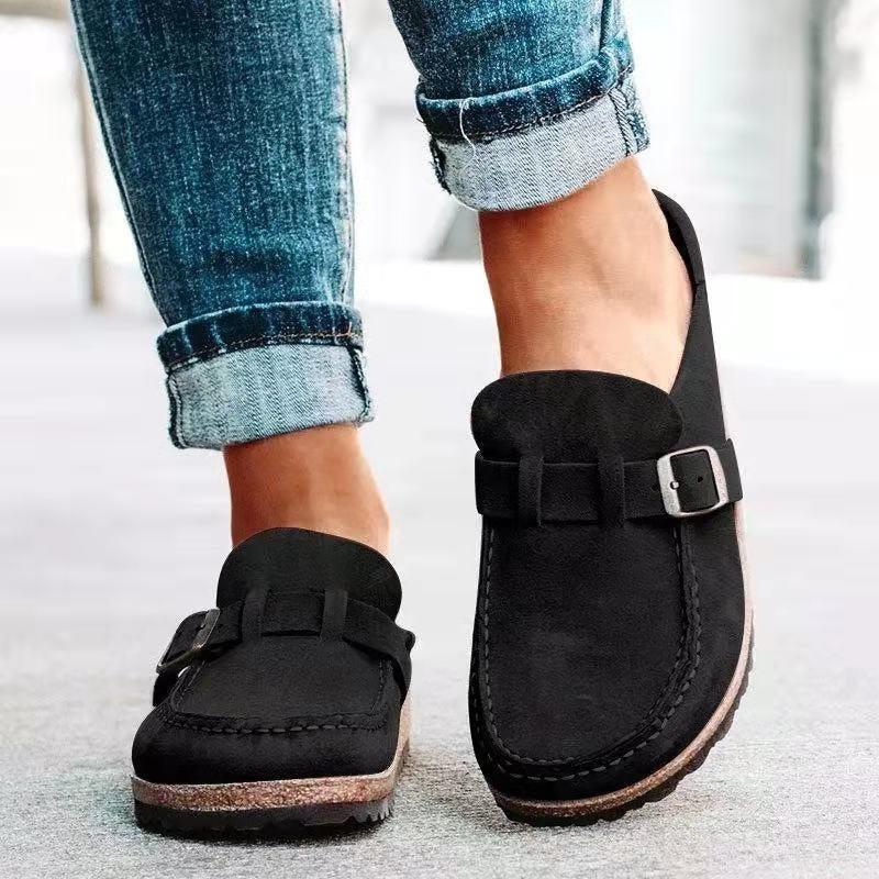 Cecilia | Women's Suede Buckle Strap Mule