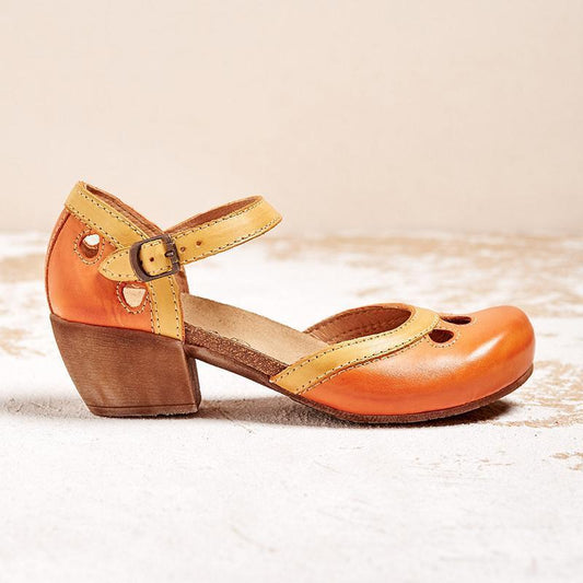 Helle | Women's Colour Block Round Toe Sandal