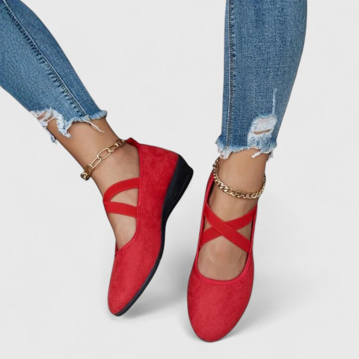Vilda | Women's Wide Fit Instep Strap Flat Shoe