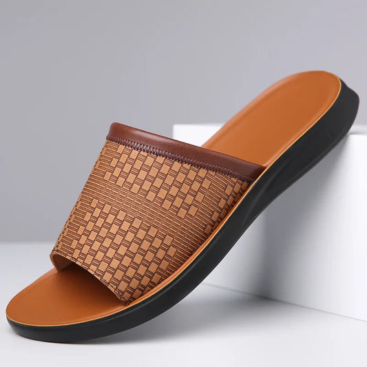 Remy | Men's Leather Slip on Slide