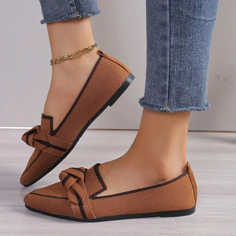 Daphne | Women's Bow Knit Flat Shoe