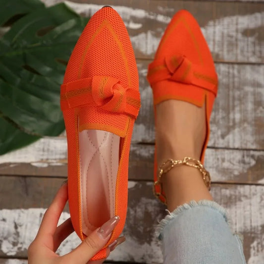 Daphne | Women's Bow Knit Flat Shoe