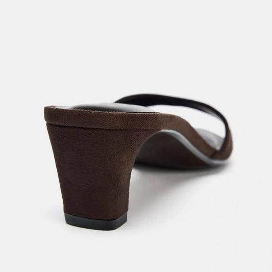 Genevieve | Women's Suede Look Square Toe Slide
