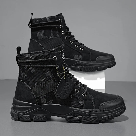 Emmerich | Men's Leather Look Lace Up Boot