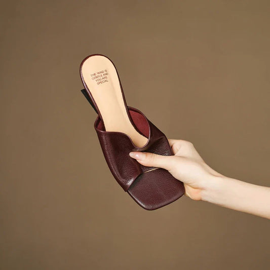 Gwendolyn | Women's Leather Square Toe Slide