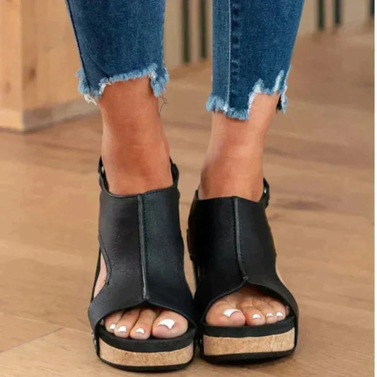 Rosalind | Women's Leather Look Open Toe Sneaker