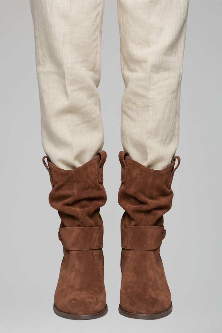 Sanna | Women's Textured Suede Mid Calf Boot