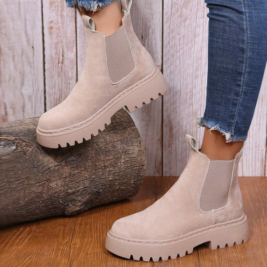 Pamela | Women's Leather Look Lace Up Chelsea Boot