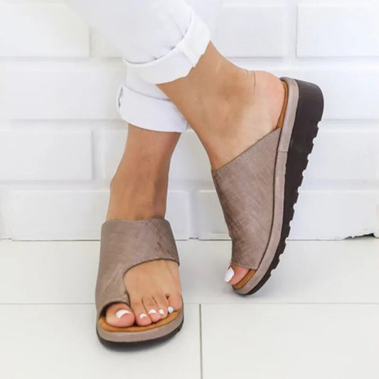 Lilia | Women's Leather Look Flat Profile Slide