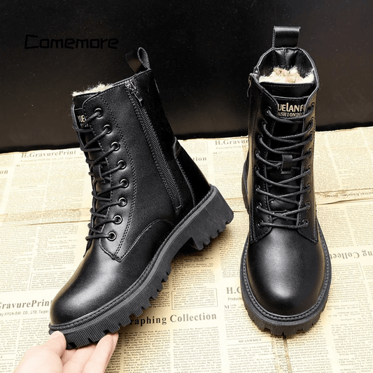 Oona | Women's Textured Leather Winter Boot