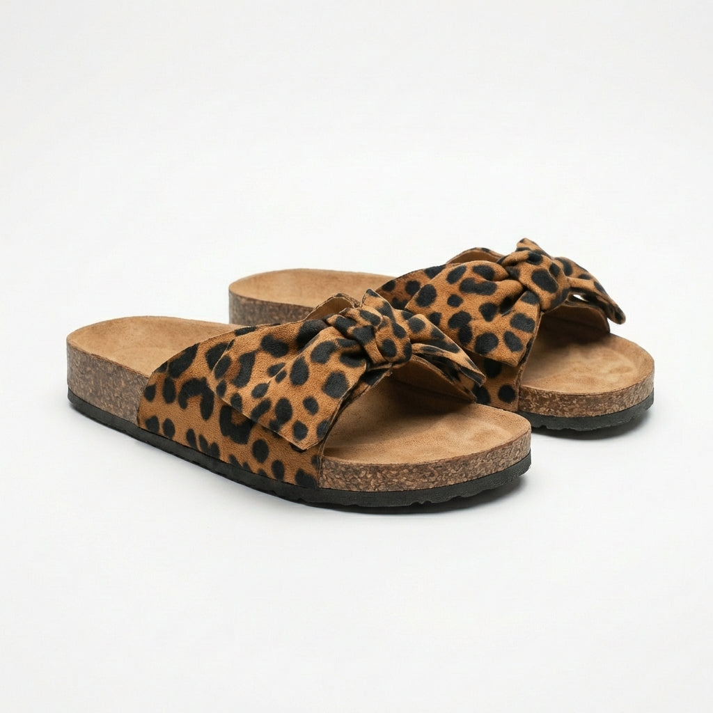 Enid | Women's Stripe Bow Slide