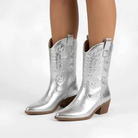 Lorena | Women's Embroidery Denim Ankle Boot