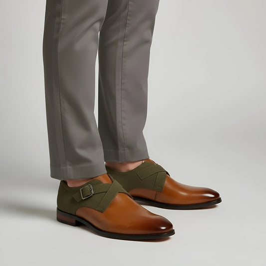 Kurt | Men's Leather Look Buckle Strap Dress Shoe