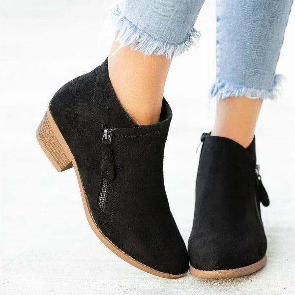 Corinne | Women's Suede Zip Ankle Boot
