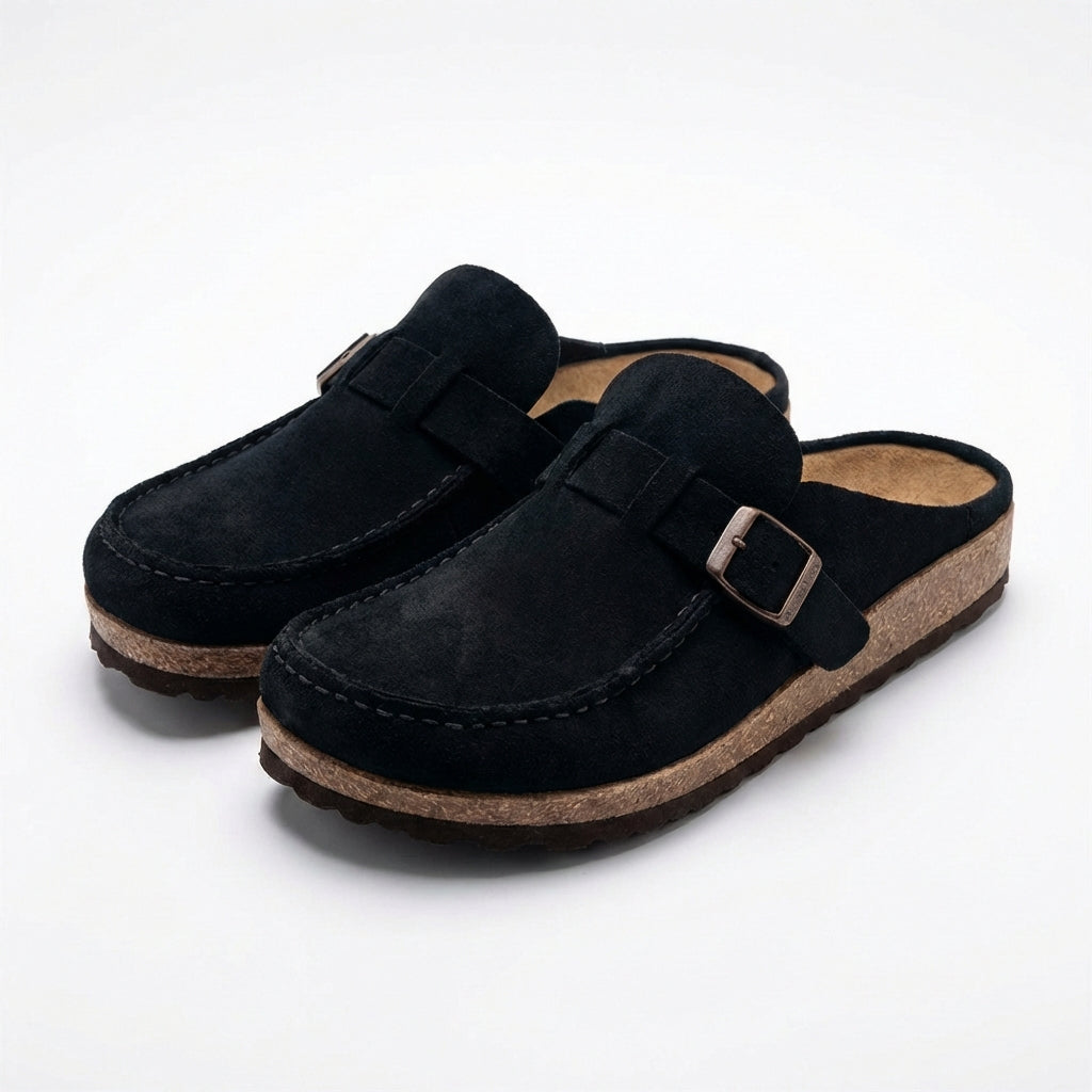 Ivana | Women's Suede Buckle Strap Mule