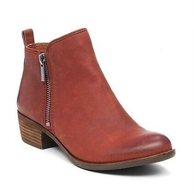 Jolanda | Women's Leather Look Lace Up Ankle Boot