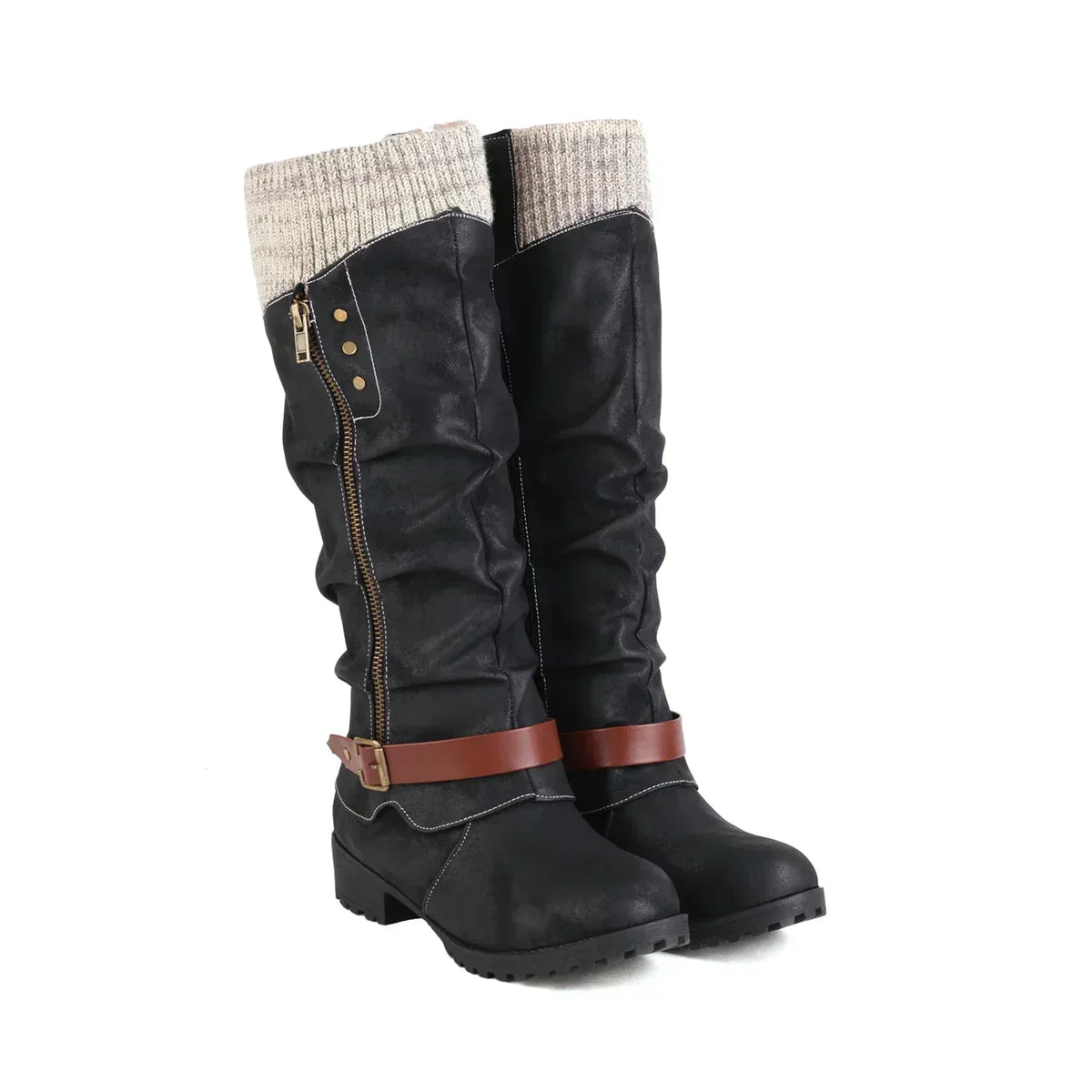 Karin | Women's Leather Look Lace Up Boot