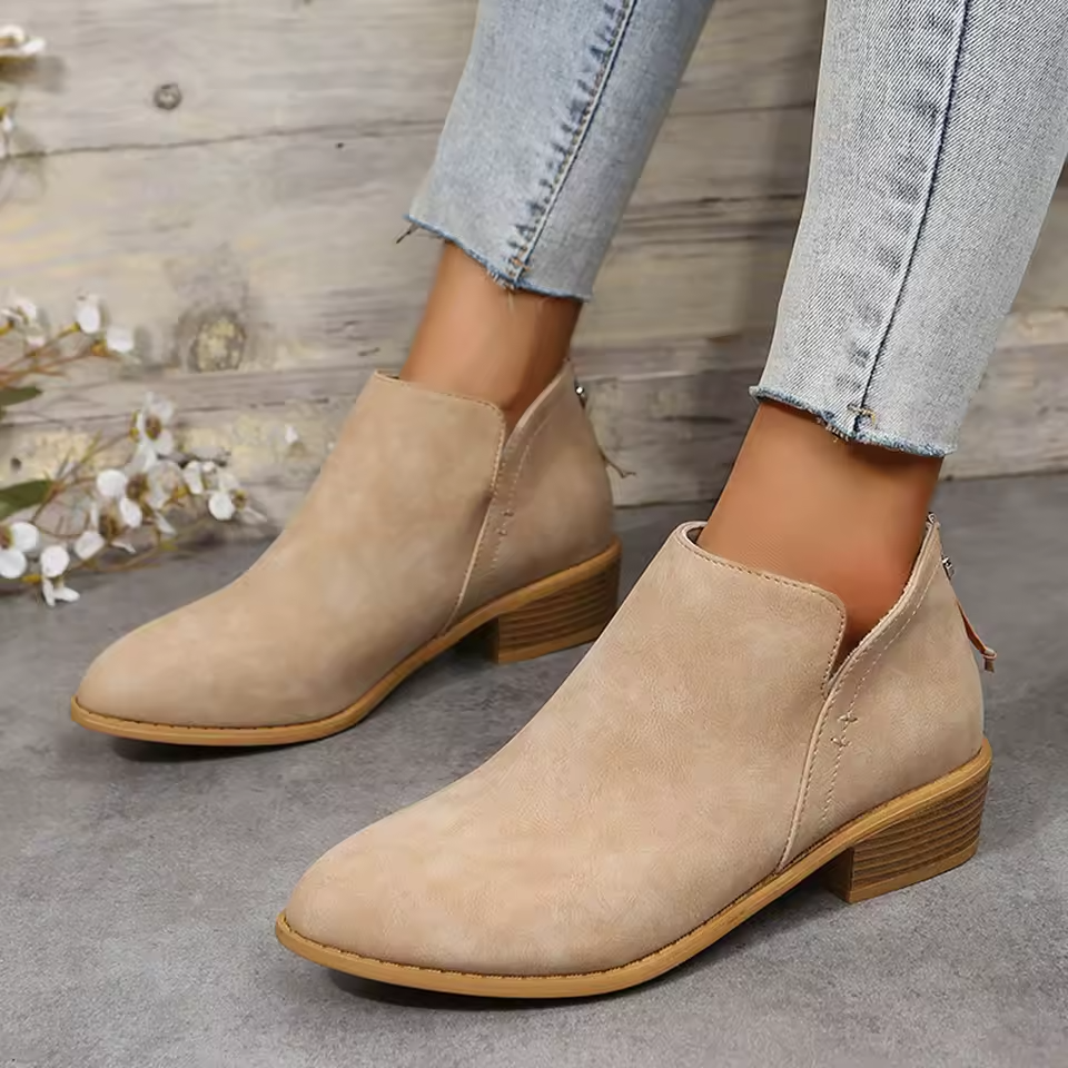 Katalin | Women's Suede Look Pointed Toe Ankle Boot