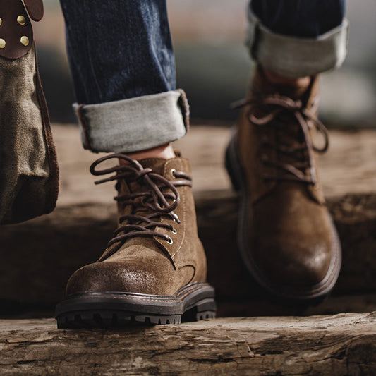 Leonard | Men's Textured Suede Look Boot