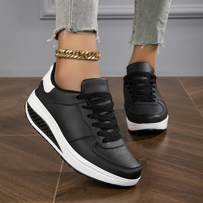 Mabel | Women's Leather Look Lace Up Sneaker