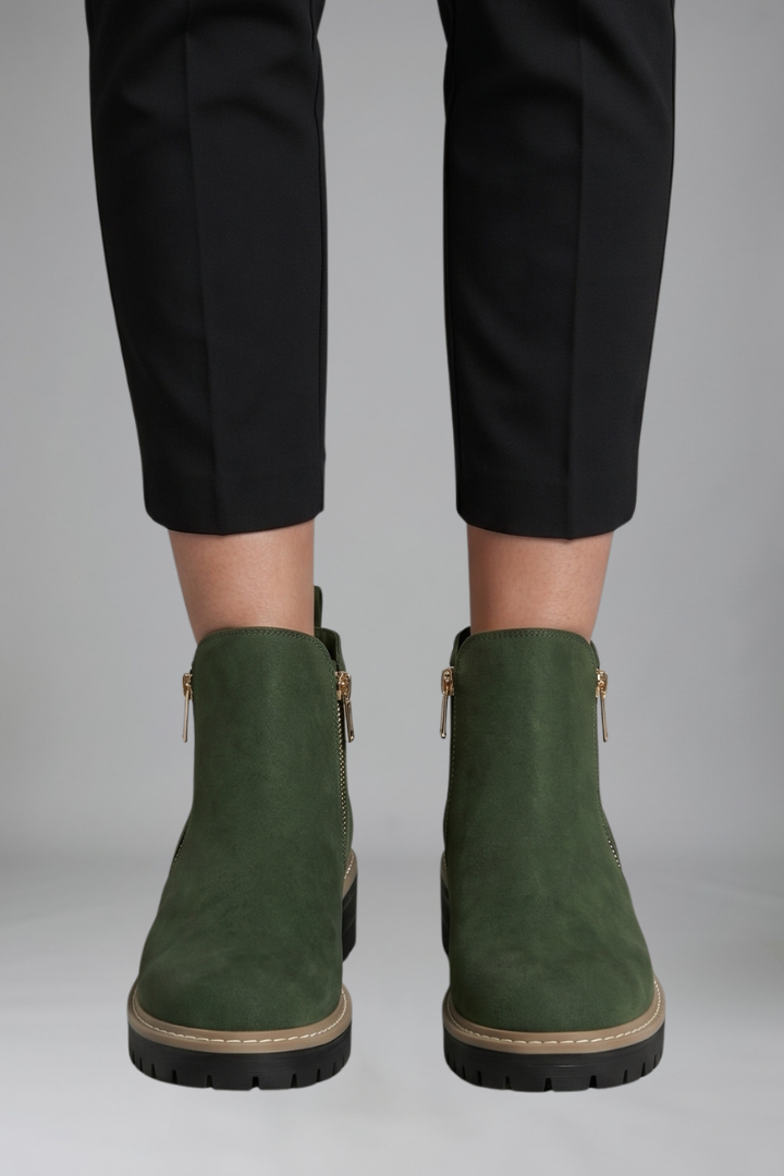 Priscilla | Women's Suede Zip Ankle Boot