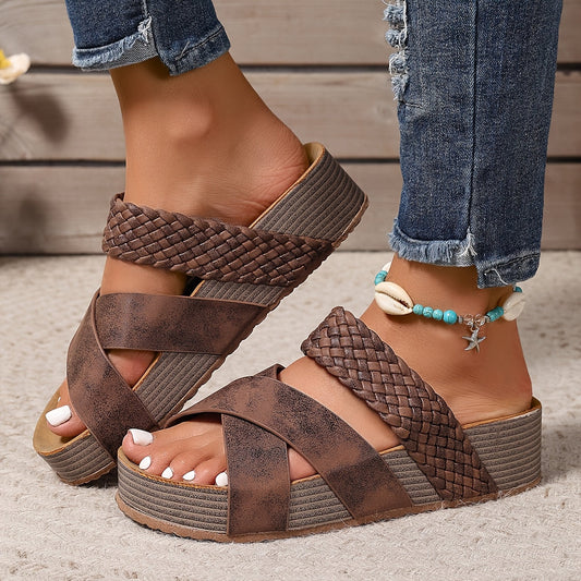 Elena | Women's Woven Wedge Sandal