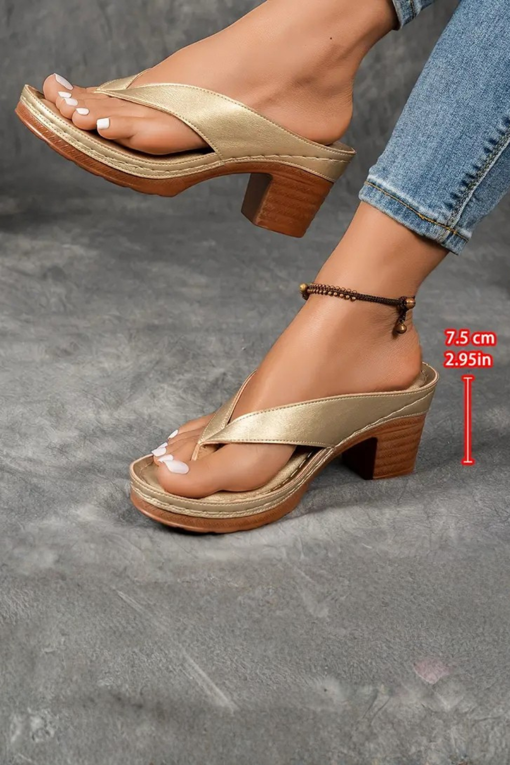 Greta | Women's Perforated Square Toe Flip Flop