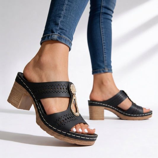Milena | Women's Perforated Set Stones Sneaker