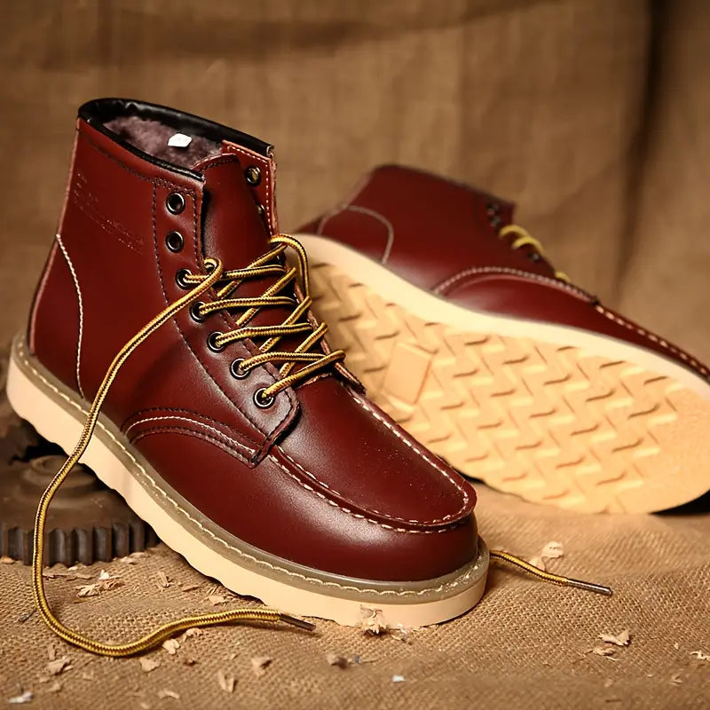 Neil | Men's Leather Look Lace Up Boot