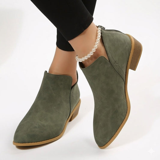 Katalin | Women's Suede Look Pointed Toe Ankle Boot