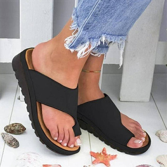 Ulrika | Women's Leather Look Slip on Slide