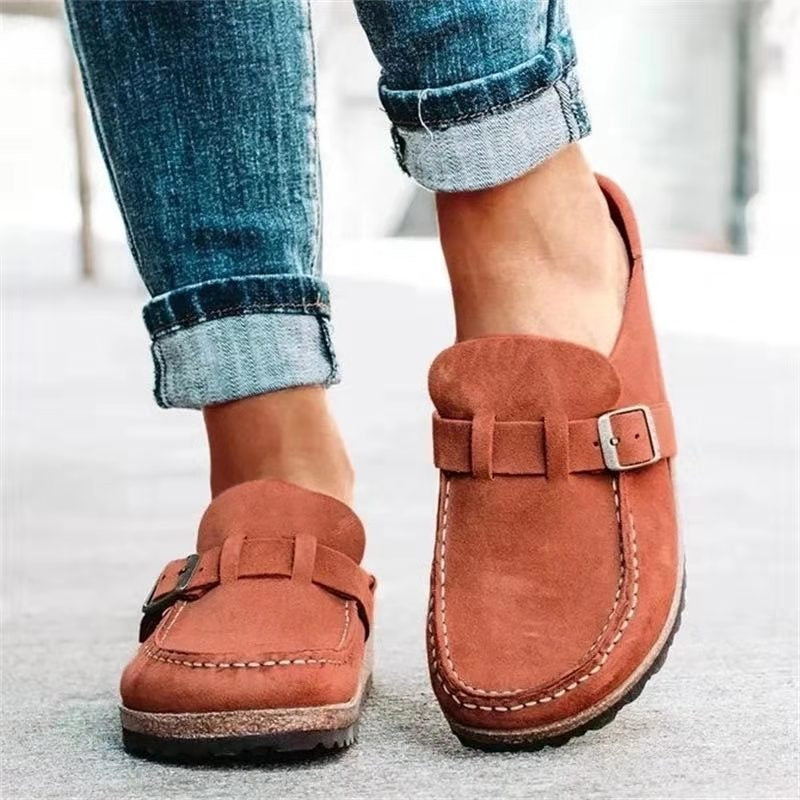 Cecilia | Women's Suede Buckle Strap Mule