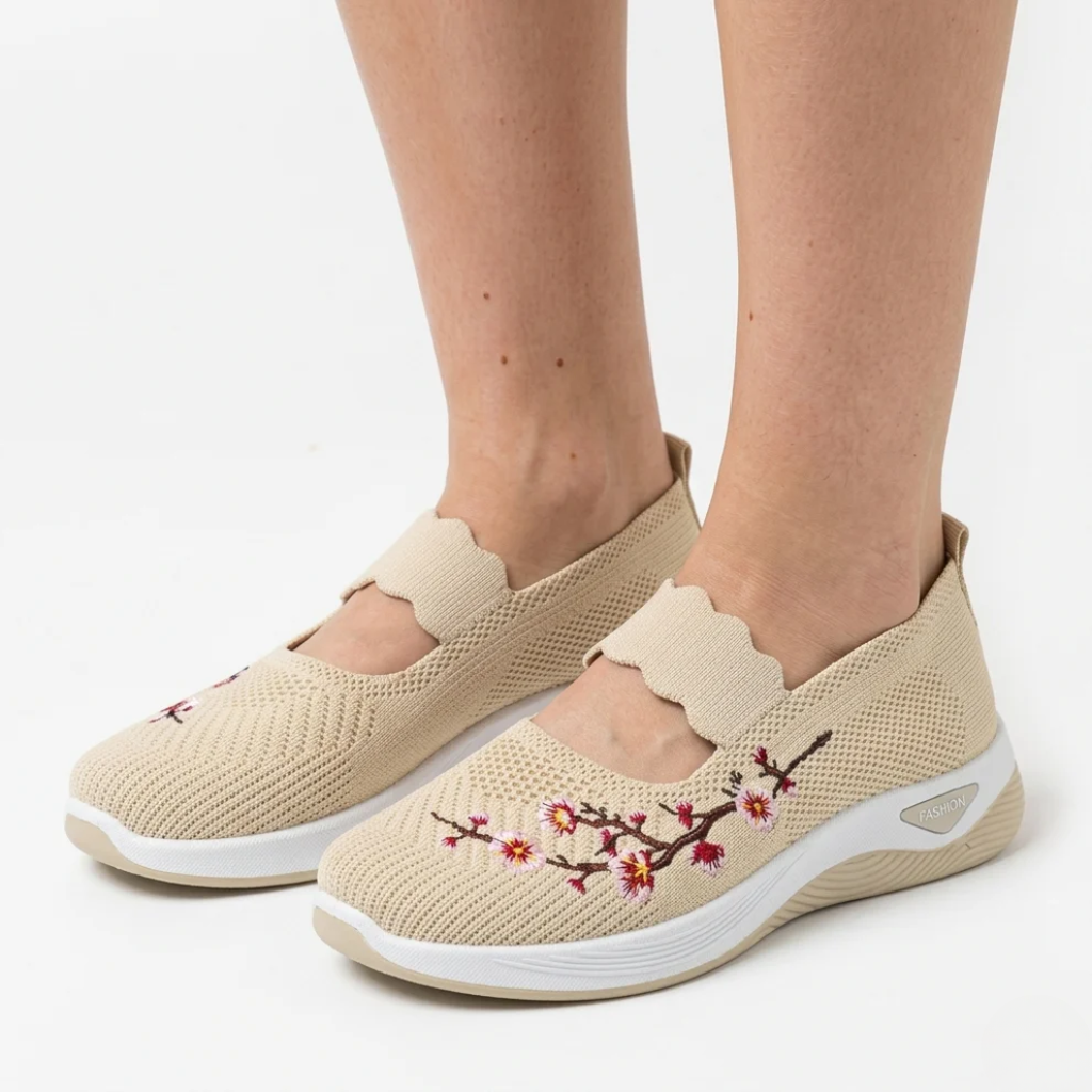 Flora | Women's Floral Print Embroidery Sneaker