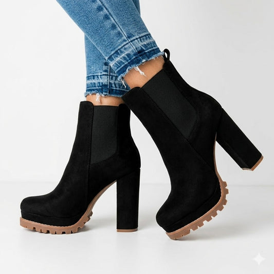 Kerstin | Women's Textured Suede Look Ankle Boot