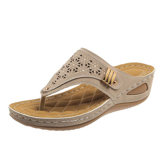Irene | Women's Leather Look Open Toe Slipper