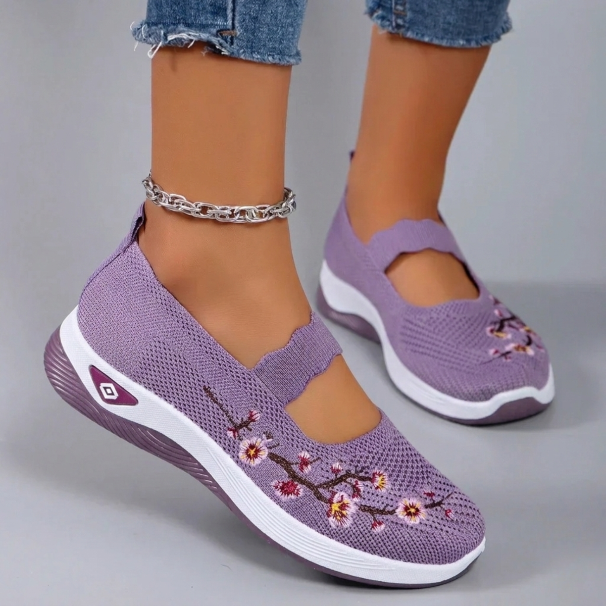 Colette | Women's Floral Print Embroidery Sneaker