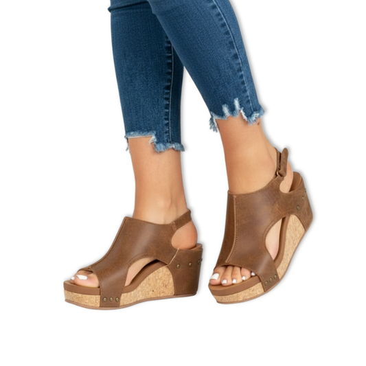 Thora | Women's Studs Leather Look Sandal