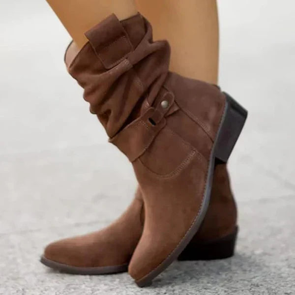 Isolde | Women's Check Pattern Suede Look Boot
