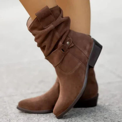 Isolde | Women's Check Pattern Suede Look Boot