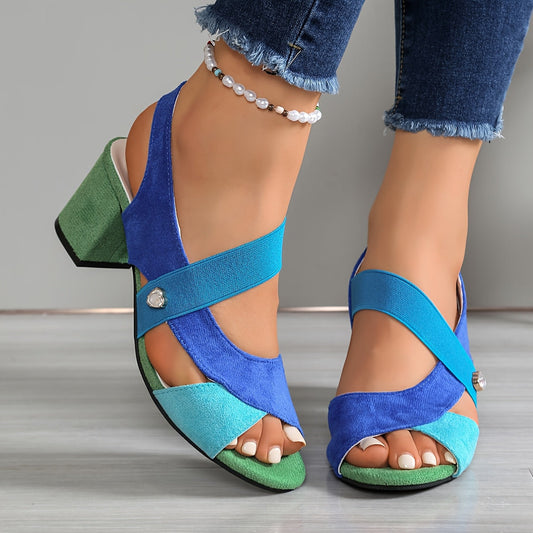 Birgit | Women's Crossed Straps Block Heel Sandal