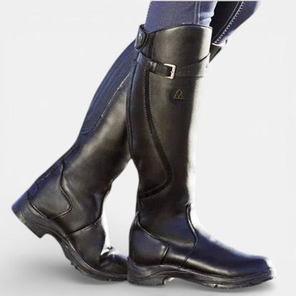 Inez | Women's Buckle Strap Grooved Boot