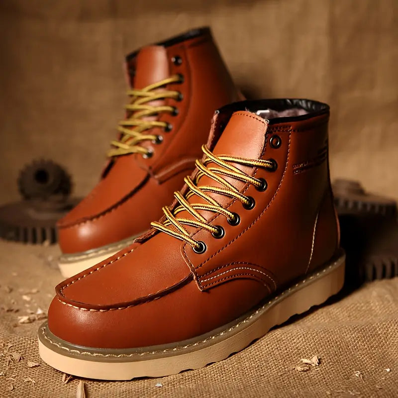 Neil | Men's Leather Look Lace Up Boot