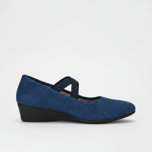 Nina | Women's Wide Fit Instep Strap Flat Shoe
