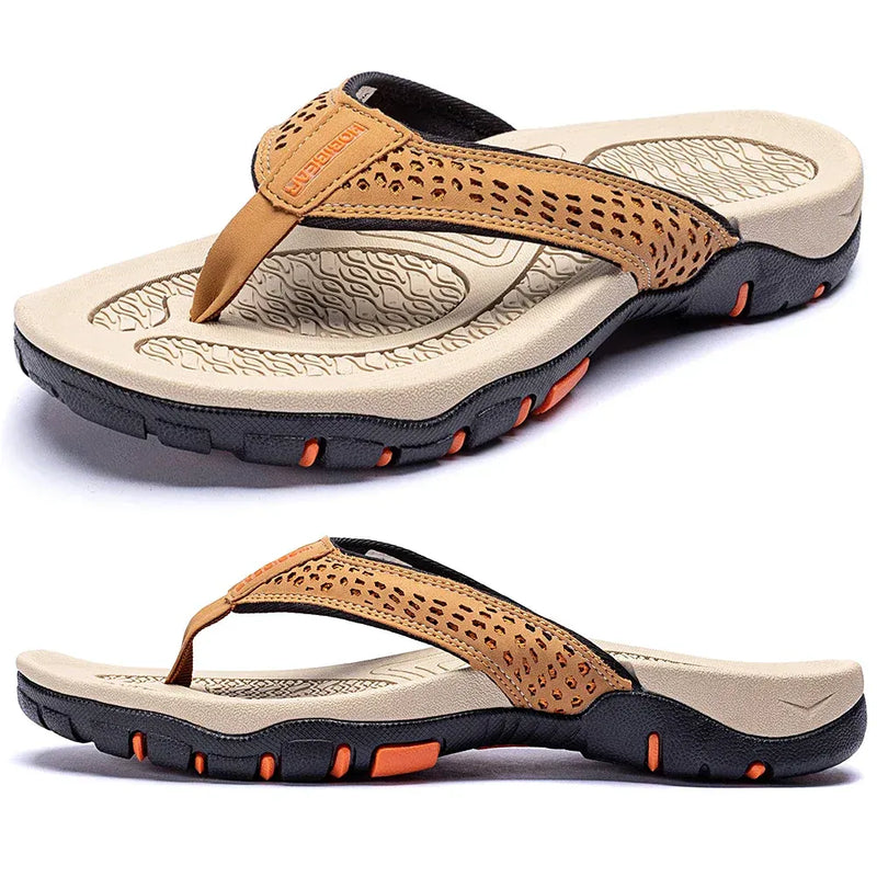 Nicolas | Men's Leather Look Toe Post Sandal