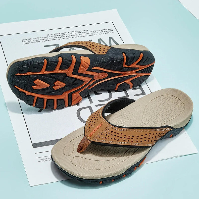 Nicolas | Men's Leather Look Toe Post Sandal